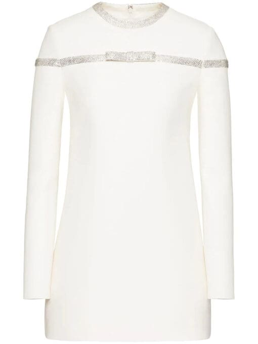 Valentino Garavani  Crepe Couture embroidered short dress