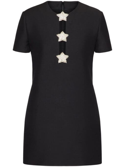 Valentino Garavani  Crepe Couture embroidered short dress