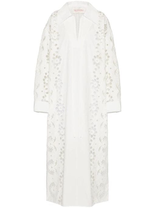 Valentino Garavani  tie-detail broderie anglaise maxi dress