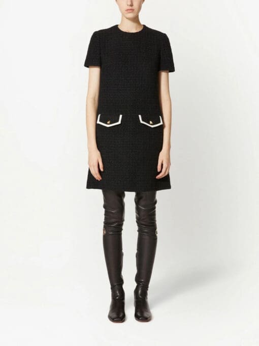 Valentino Garavani  short-sleeve tweed-style dress - Image 3