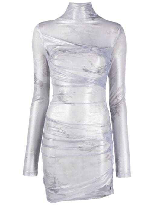 Off-White  twist-effect shiny minidress