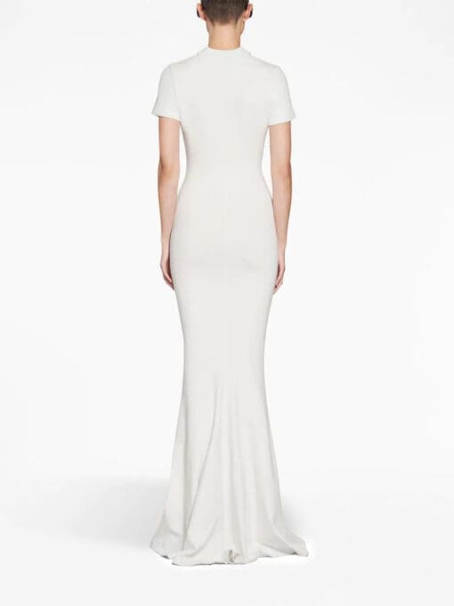 Balenciaga  logo-embroidered neckline gown - Image 4