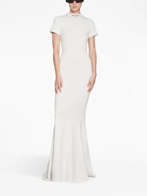 Balenciaga  logo-embroidered neckline gown - Image 2