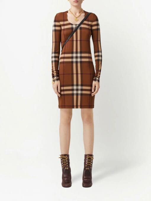 Burberry  Exaggerated-Check jersey dress - Image 2