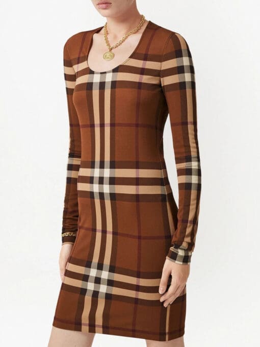 Burberry  Exaggerated-Check jersey dress - Image 3