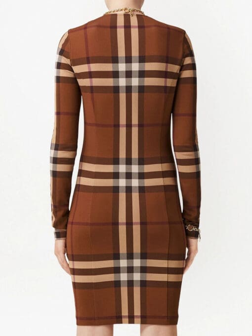 Burberry  Exaggerated-Check jersey dress - Image 4