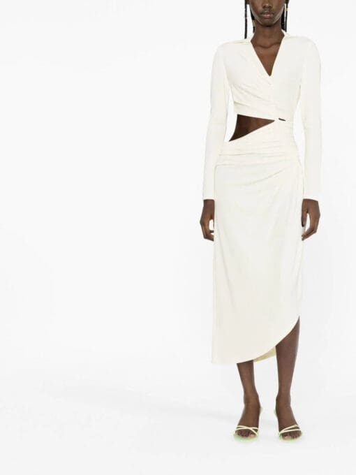 Off-White  Vi-Crepe draped midi dress - Image 2