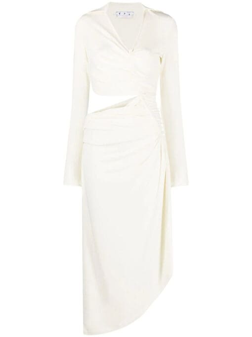 Off-White  Vi-Crepe draped midi dress