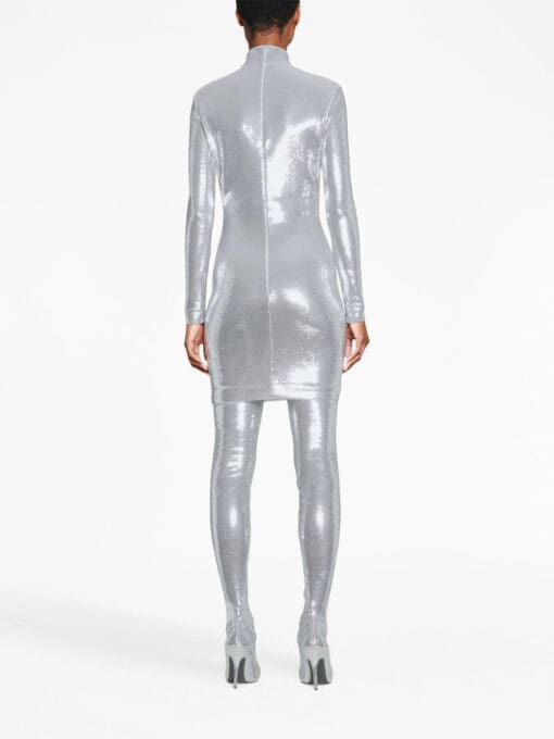 Balenciaga  crystal-embellished high-neck dress - Image 4