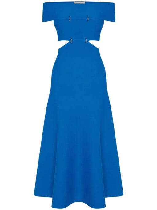 Alexander McQueen  off-shoulder flared midi dress