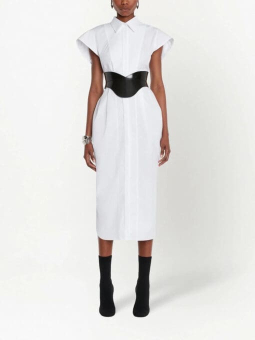 Alexander McQueen  collared short-sleeved midi dress - Image 2