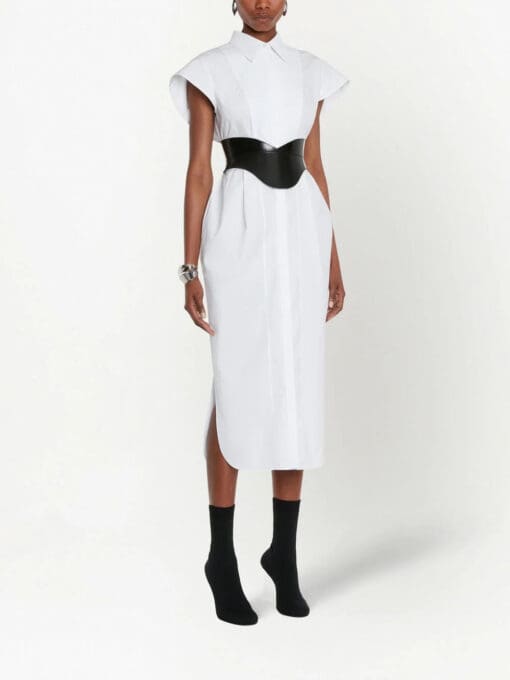 Alexander McQueen  collared short-sleeved midi dress - Image 3