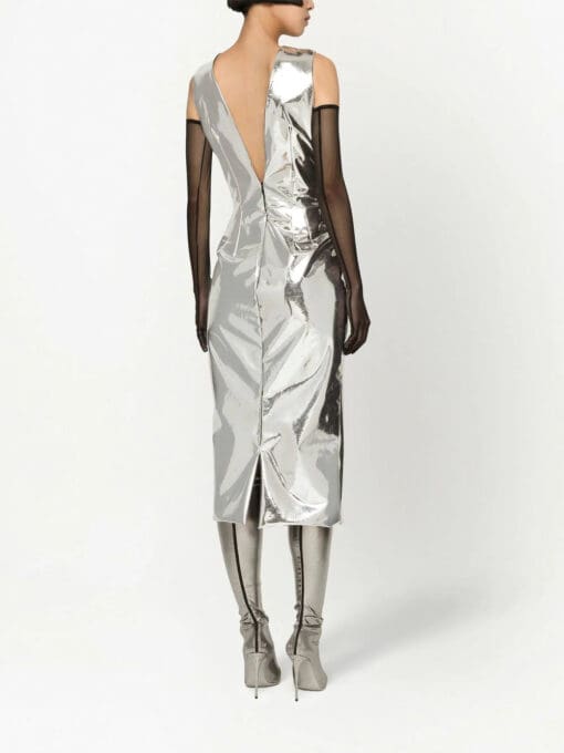 Dolce & Gabbana  KIM DOLCE&GABBANA metallic-effect midi dress - Image 4