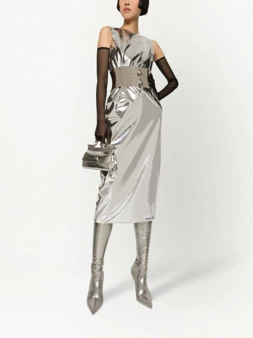 Dolce & Gabbana  KIM DOLCE&GABBANA metallic-effect midi dress - Image 2