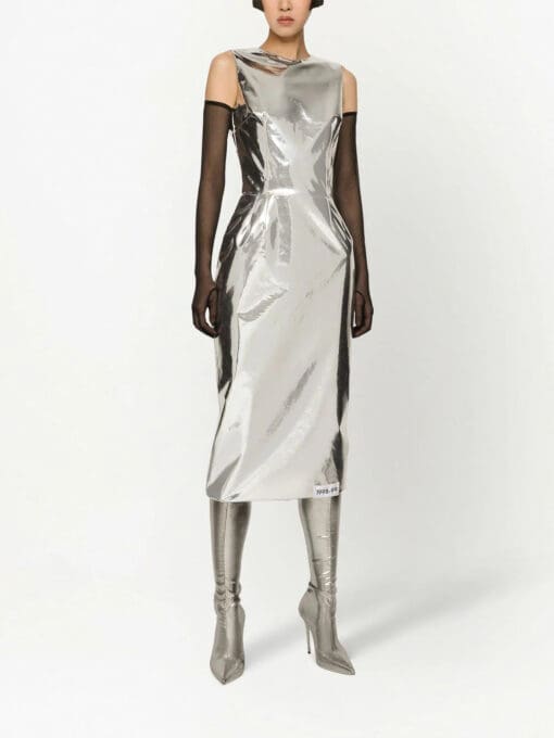 Dolce & Gabbana  KIM DOLCE&GABBANA metallic-effect midi dress - Image 3