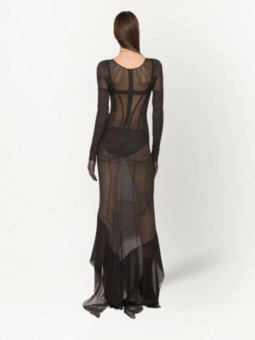 Dolce & Gabbana  KIM DOLCE&GABBANA asymmetric sheer floor-length dress - Image 4