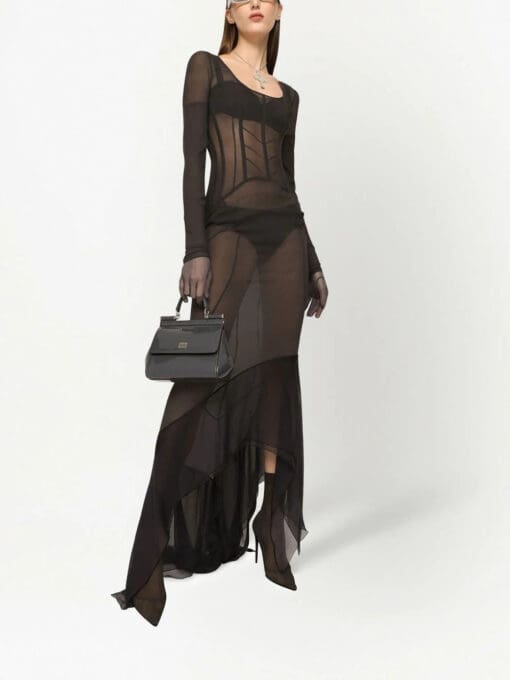 Dolce & Gabbana  KIM DOLCE&GABBANA asymmetric sheer floor-length dress - Image 2