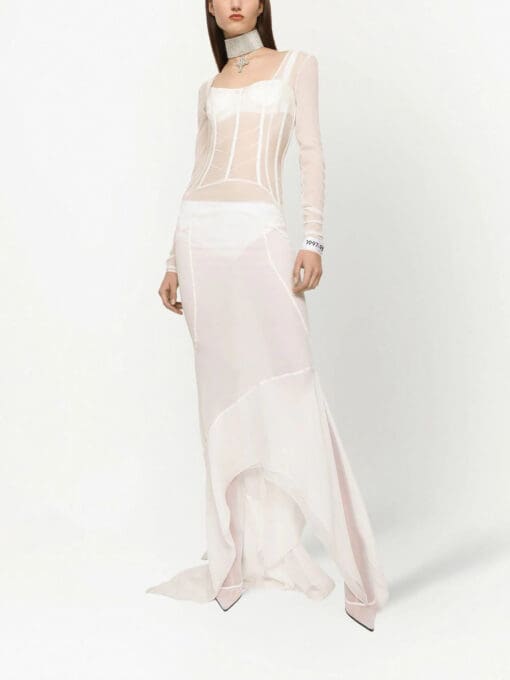 Dolce & Gabbana  KIM DOLCE&GABBANA asymmetric sheer floor-length dress - Image 2