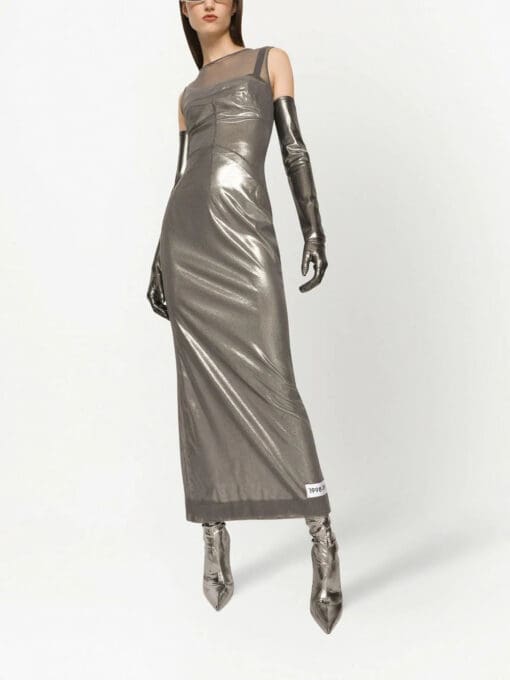 Dolce & Gabbana  KIM DOLCE&GABBANA metallic-finish ankle-length dress - Image 2