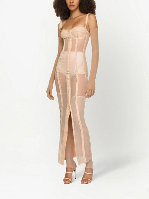 Dolce & Gabbana  KIM DOLCE&GABBANA semi-sheer bustier midi dress - Image 3