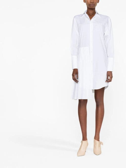 Off-White  Diag plissé cotton shirt dress - Image 2