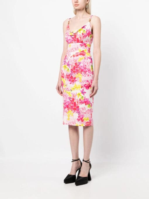 Versace  floral-print midi dress - Image 3