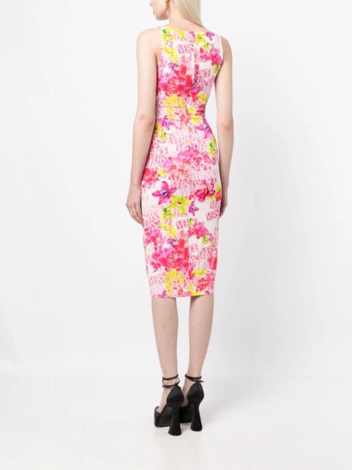 Versace  floral-print midi dress - Image 4