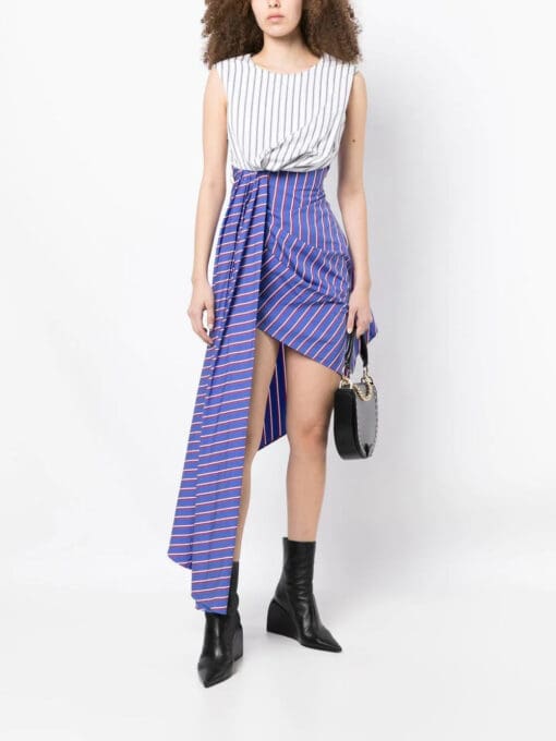 Off-White  asymmetric striped dress - Image 2