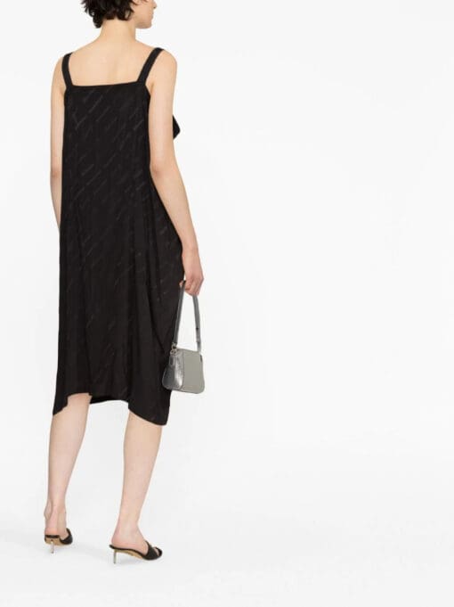 Balenciaga  logo-print silk slip dress - Image 4