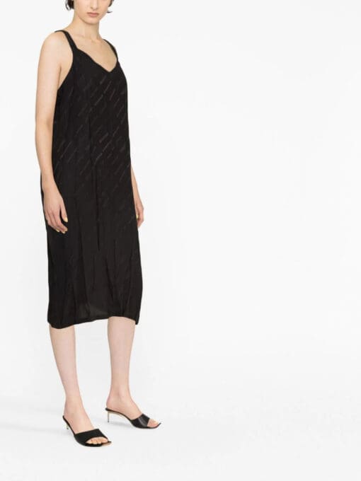 Balenciaga  logo-print silk slip dress - Image 3