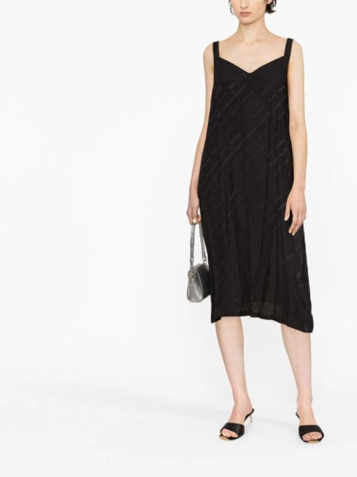 Balenciaga  logo-print silk slip dress - Image 2