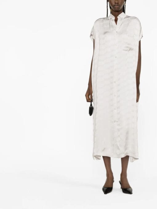 Balenciaga  Raw-cut monogram midi dress - Image 2