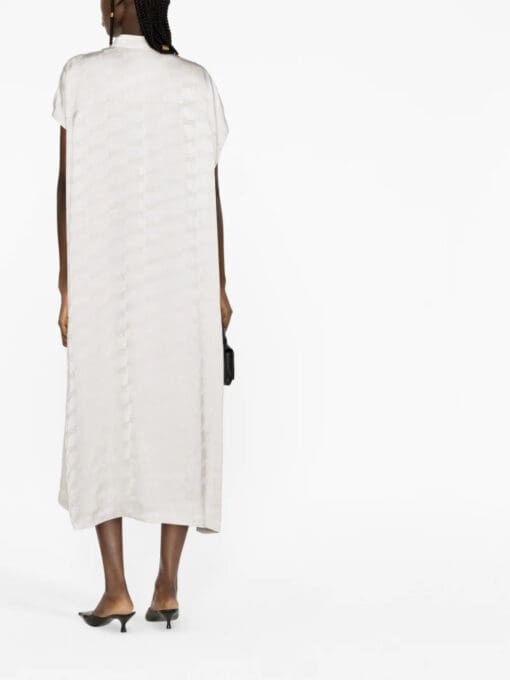 Balenciaga  Raw-cut monogram midi dress - Image 4