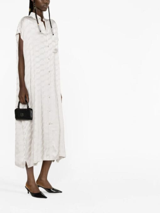 Balenciaga  Raw-cut monogram midi dress - Image 3