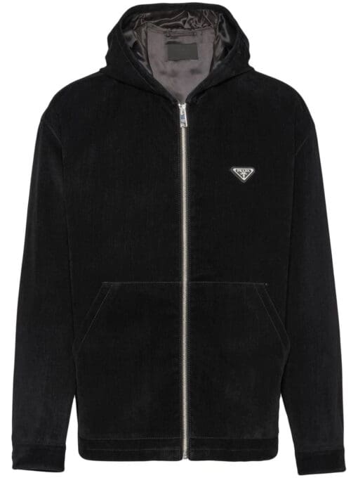 Prada  triangle-logo zip-up hoodie