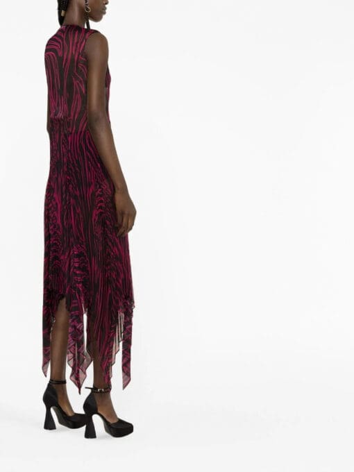 Versace  abstract-print plissé dress - Image 3