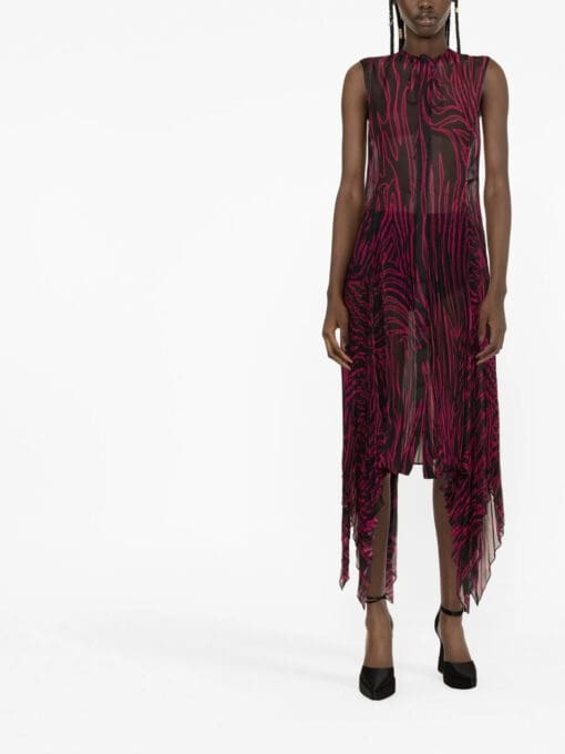 Versace  abstract-print plissé dress - Image 2