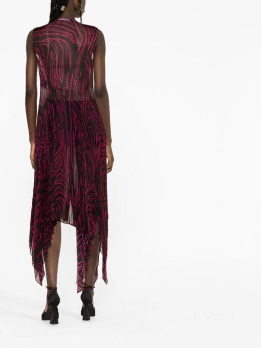 Versace  abstract-print plissé dress - Image 4