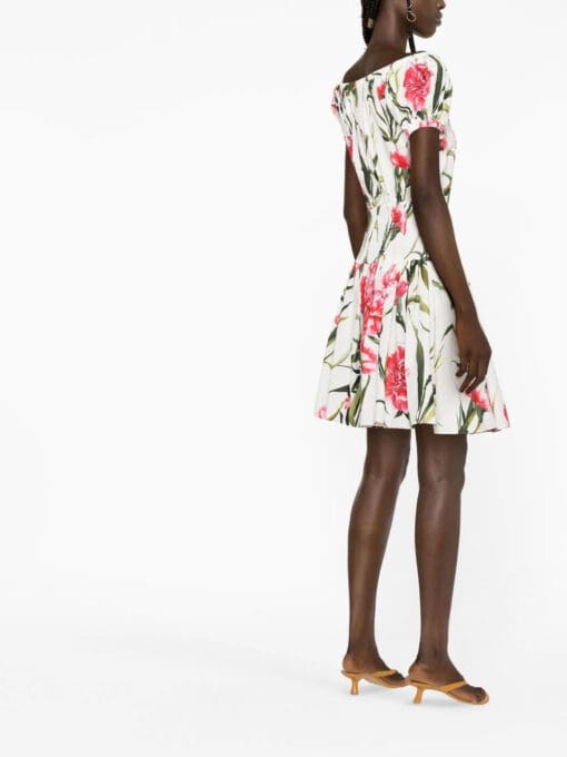 Dolce & Gabbana  Carnation-print flared minidress - Image 4