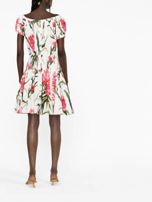 Dolce & Gabbana  Carnation-print flared minidress - Image 3