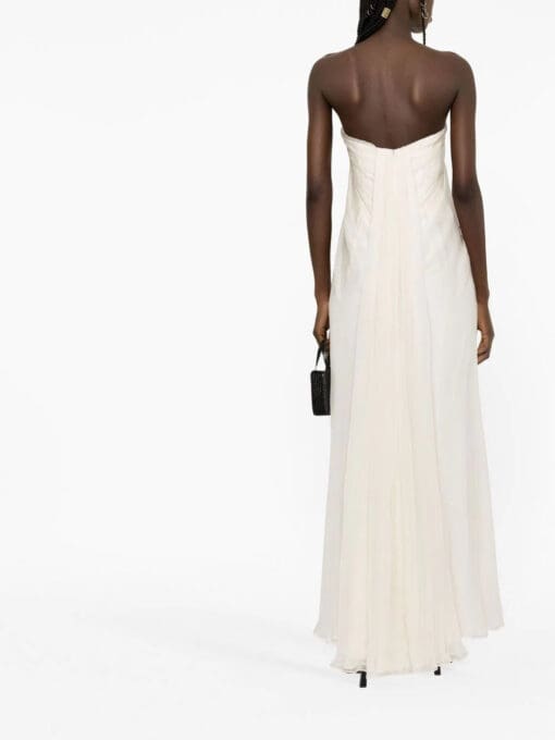 Alexander McQueen  draped silk-chiffon dress - Image 4