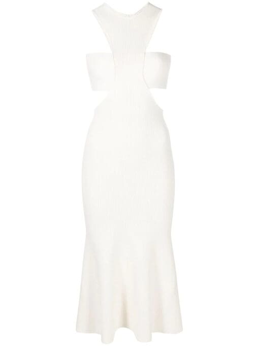 Alexander McQueen  Slashed Harness rib-knit dress