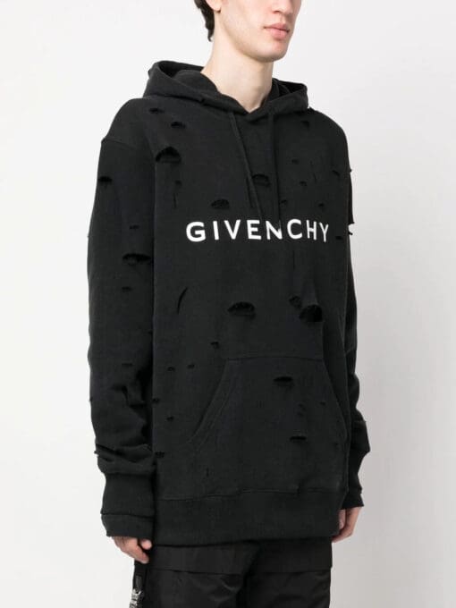 Givenchy  Archetype distressed-finish hoodie - Image 3