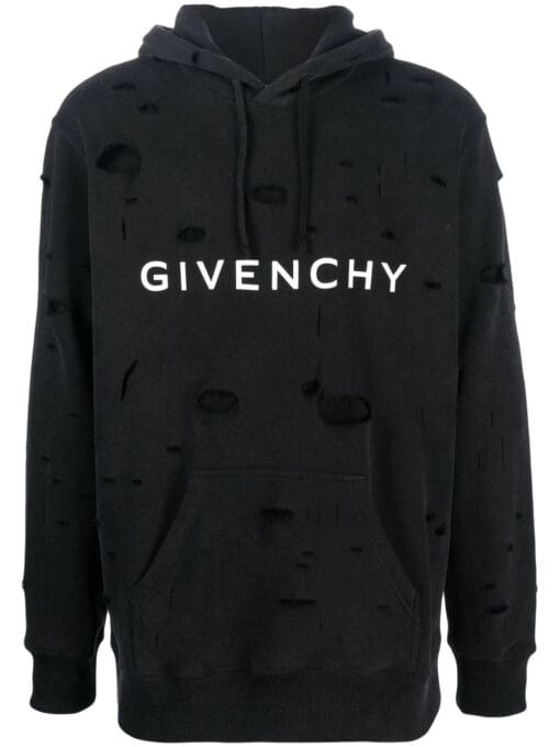 Givenchy  Archetype distressed-finish hoodie