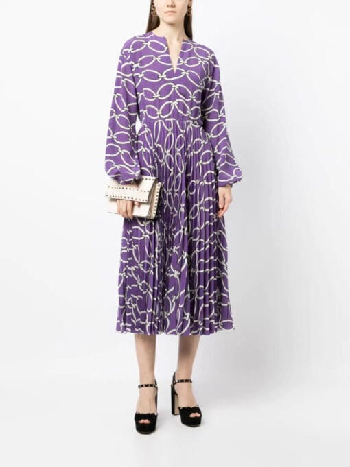 Valentino Garavani  chain-print silk midi dress - Image 2