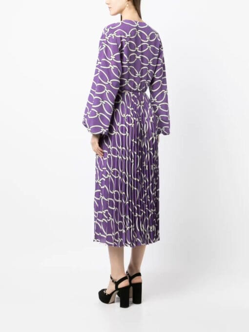 Valentino Garavani  chain-print silk midi dress - Image 4