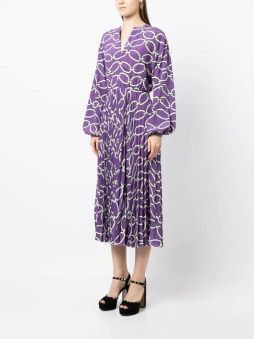 Valentino Garavani  chain-print silk midi dress - Image 3