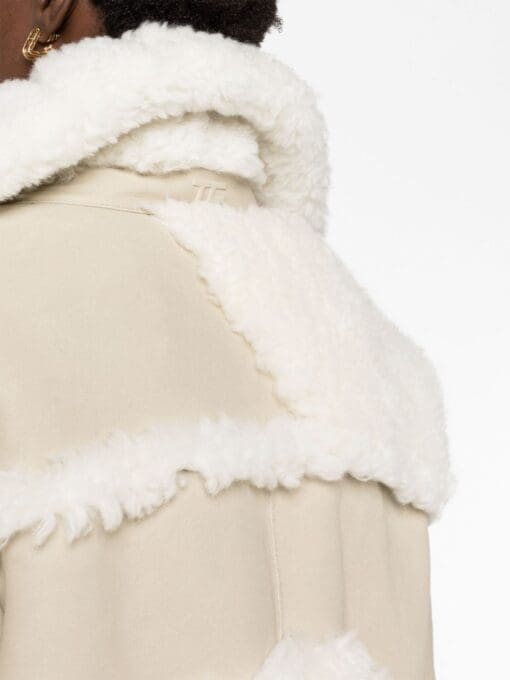 TOM FORD  panelled shearling biker jacket - Image 3