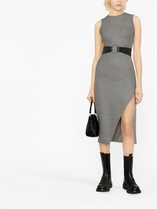 Alexander McQueen  houndstooth asymmetric midi dress - Image 2