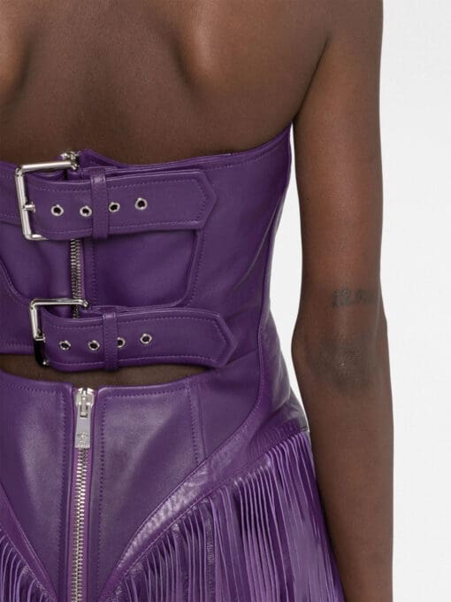 Versace  fringed leather minidress - Image 3